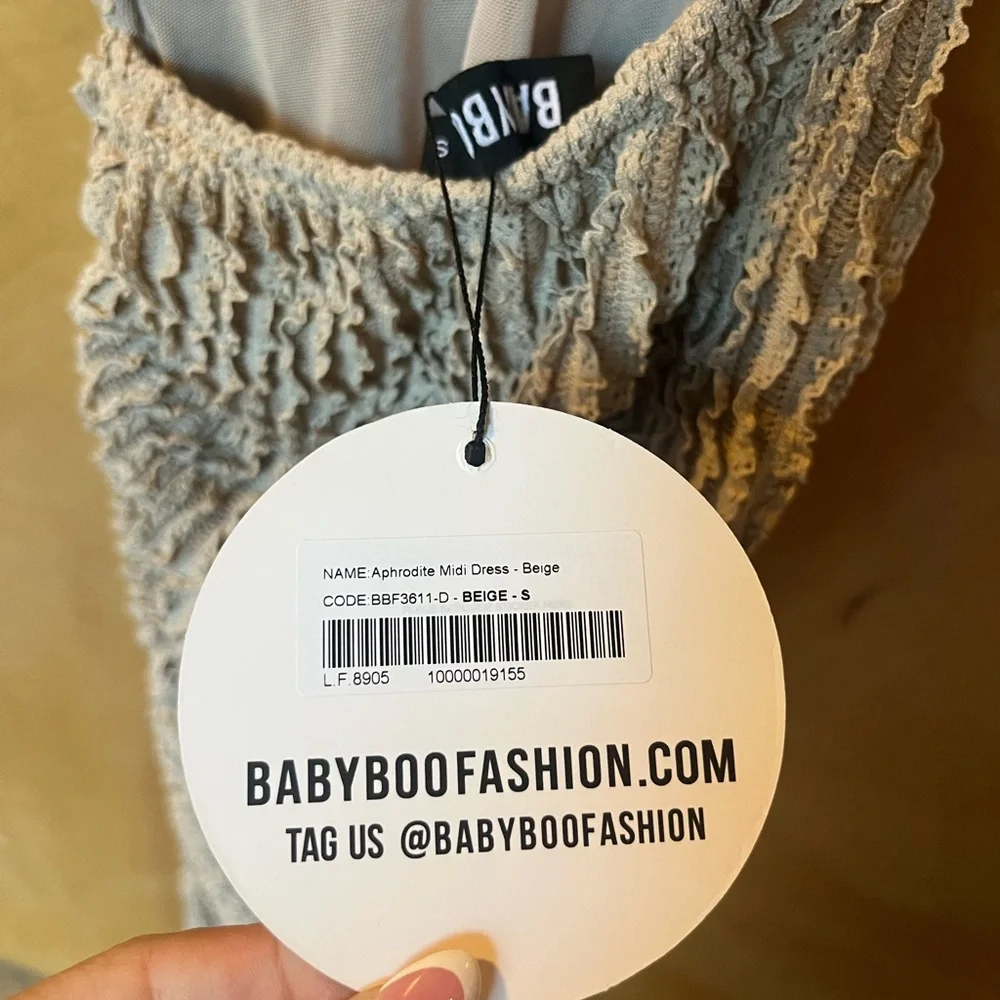 Never-Worn BabyBoo Aphrodite Midi Beige Backless Dress - Picture 5 of 5